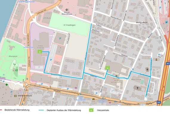 Wärmenetz Weil am Rhein - Friedlingen